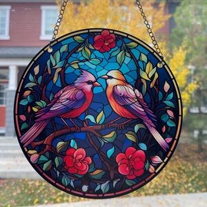 ❤️2 for $25❤️ love birds acrylic window suncatcher ornament disk decor